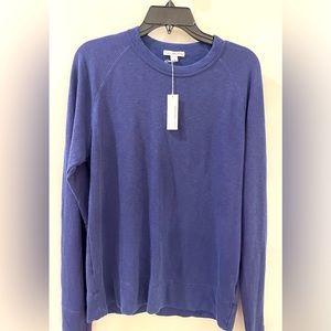 NEW! James Perse Standard Sweater Mens Size 0 Blue French Terry Sweatshirt $175